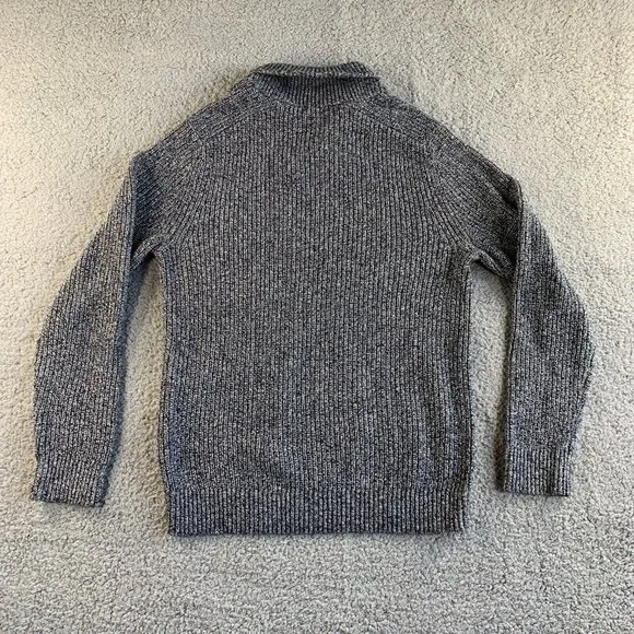 NEW Banana Republic Sweater Mens Large Gray Wool Blend Chunky Knit Shawl Collar - Picture 2 of 11